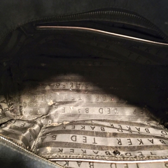 Ted Baker Hanaee Double Zipper  Black Leather Handbag - Picture 7 of 16